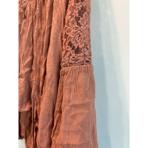 Mudd Lace Trim Tunic Top Boho Peasant Blouse - Picture 4 of 4